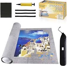 You can buy special puzzle mats that allow you to store your puzzle while you're working on it, but they can cost $15 or more. Amazon Com Jigsaw Puzzle Mat Roll Up 2000 Pieces 1500 1000 Pieces Saver Large Puzzles Board For Adults Kids Storage And Transport Premium Pump Glue Felt Mat Inflatable Tube Holder Organizer Pad