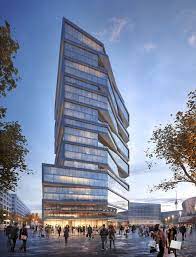 gallery of gewers pudewill unveils competition winning proposal for vertical folding tower in b german architecture facade architecture skyscraper architecture