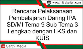 Rpp draing prakarya kelas 8 semester ganjil kurikulum 2013 tahun pelajaran 2020/2021. Rencana Pelaksanaan Pembelajaran Daring Ipa Sd Mi Kelas 5 Tema 9 Sub Tema 3 Mitra Kuliah