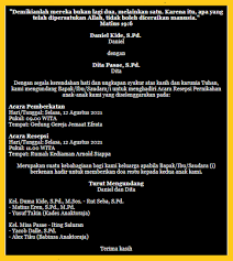 Maybe you would like to learn more about one of these? Contoh Teks Undangan Pernihakan Kristen Protestan Terbaru