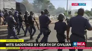 This after police fired rubber bullets at wits university's protesting students at the braamfontein campus. X8hs4na0k113ym