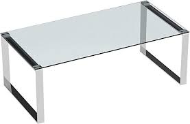 Amazon Com Cortesi Home Remi Contemporary Glass Coffee Table With Chrome Finish Home Contemporary Glass Coffee Tables Coffee Table Dimensions Coffee Table