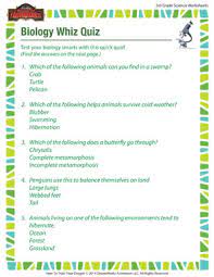 The students have to work in. Biology Whiz Quiz 3rd Grade Kids Science Worksheets Sod