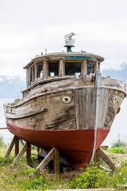Old Wooden Boat On Alaskan Dry Dock Wooden Boat Building Boat Building Old Boats