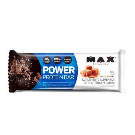 BARRA POWER MAX MILK CARAMELO 90G MAX TITANIUM