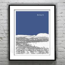 Hobart Tasmania Skyline Poster Art Print Item T2494 Etsy Posters Art Prints Poster Art Art Prints
