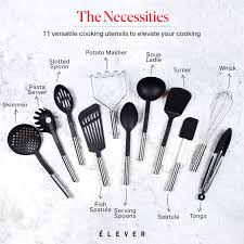 Kitchen utensil sets are available in a variety of materials, including plastic, stainless steel, wood, and silicone. A Lever Kitchen Utensil Set 11 Pieces Kitchen Gadgets Andamp Cooking Utensils Stainless Steel Stainless Steel Kitchen Utensils Cooking Utensils Utensil Set