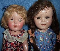 2 Pretty Vintage Composition Dolls ~ One 13" Ideal Doll ~ One 12.5"  Unmarked