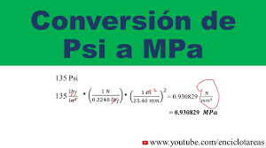 Convertir De Psi A Mpa