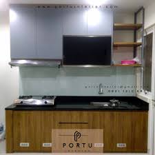 Kitchen set hpl warna hijau. Gambar Kitchen Set Minimalis Sederhana Hpl Coklat Dan Grey Di Sepong Id4251 Portu Interior