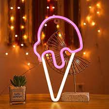 Museum of ice cream cone lights new york cliché. Yaozhou Led Neon Signs Ice Cream Cone Lights Kawaii Room Decor For Teen Girls Battery Or Usb Powered Art Decorative Night Lights Indoor For Home Bedroom Office Party Kid Children Buy Online At Best Price