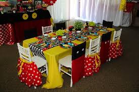 Mickey Minnie Theme Custom Chair Cover Dessert Table Cake Birthday Party Kids Party Decorations Birthday Party Table Decorations Birthday Party Tables