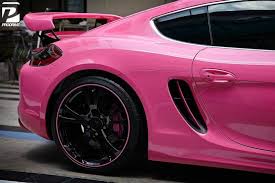 Gray coupe, car, tuning, rims, wheels. Pink Temptation Techart Rims On The Porsche Cayman 981