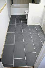 Bathroom renovation linear style12x24 porcelain tile. Best 12x24 Tile Patterns Small Space At Duckduckgo Slate Bathroom Floor Slate Bathroom Tile Diy Bathroom Makeover