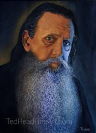 I painted this watercolor of my friend Hal, using no white or black paints.  The black is achieved mixing Ultramarine Blue and Burnt Sienna  (complimentary colors) and the white is liquid masking