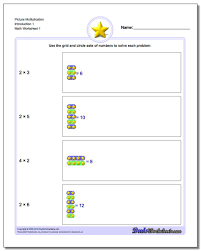 Picture Math Multiplication Worksheet Math Division Worksheets Math Division Math Multiplication