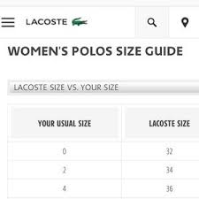 Size guide fashion man lacoste 0845 098 0098 | share on facebook; Lacoste Women S Polo Size Chart Off 60 Www Ncccc Gov Eg