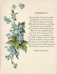 Forget Me Nots Steppingstone Poem Helen Steiner Rice Helen Steiner Rice Poems Christian Poems