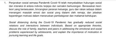 Cabaran dalam menangani masalah pergaulan bebas di kalangan remaja sekolah. Solved 1 Penjarakan Sosial Semasa Pandemik Covid 19 Tela Chegg Com