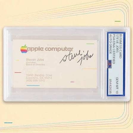 Steve Jobs imzalı Apple kartviziti için açık artırmada 3.000.000 TL'yi aşan  teklif verildi.