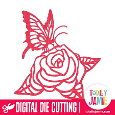Download Butterfly Perch On Rose Flower Totallyjamie Svg Cut Files Graphic Sets Clip Arts