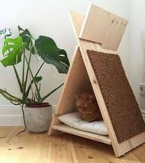 15 Gorgeous Cat House Ideas All Made Of Wood Diy Cat Tent Cardboard Cat House Pet Furniture
