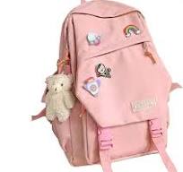 Schulrucksack für Mädchen Frauen Damen Rucksack Schultasche Büchertasche  Set mit Plüschtier für Teen Girl (pink) Rucksäcke