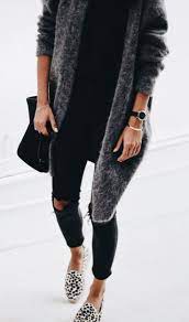 Casual Chic Fuzzy Sweater Outfit Pullovers Outfit Fashion