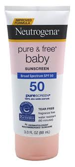 Neutrogena Pure Free Baby Spf 50 Sunscreen 3 Ounce 88ml Baby Sunscreen Neutrogena Fragrance Free Products