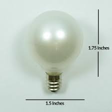 Replacement Pearl White 7 Watt Incandescent G40 Globe Light Bulbs E12 Candelabra Base 25 Pack On Sale Now Light Bulbs At Paperlanternstore
