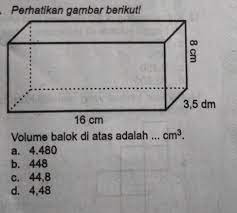 Volume Balok Di Atas Adalah Cm Brainly Co Id