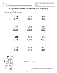 3 Digit Addition And Subtraction Worksheets With Regrouping Addition And Subtraction Worksheets Subtraction With Regrouping Worksheets Math Subtraction