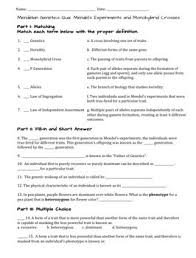 The crisis of the gene concept. Genetics Quiz Mendel And Punnett Squares By Biology Roots Tpt