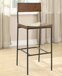 Modern Industrial Rustic Chestnut Wood And Black Metal Counter Height Barstool With Back Metal Bar Stools Bar Stools With Backs Stools With Backs