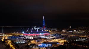 Расположен на крестовском острове, на месте снесённого стадиона имени с. Novogodnee Svetovoe Shou Na Stadione Gazprom Arena I Lahta Centre 2021 Youtube