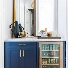 Introducing the color blue in to your kitchen design can make a big impression. 17 Home Bar Ideas