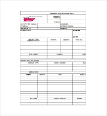 A specification often refers to a set of documented requirements to be satisfied by a material, design, product, or service. Specification Sheet Template 10 Free Printable Excel Word Samples Examples Formats