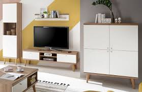 Get it delivered to your door with free shipping & returns on. Wohnwand Schrankwand Weiss Eiche Riviera Wohnkombination Helge 4 Tlg 337 Cm Hygge Kaufen Bei Hood De