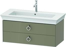 Finish off your bathroom with our stunning selection of white bathroom units and cabinets. Duravit White Tulip Vanity Unit Wt43520h2h2 98 4 X 45 8 Cm Stone Gray High Gloss Wall Hung 2 Drawers With Handles
