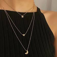 Moon star crystal layer necklace. Jewelry 33 Moon Star Gold Layered Necklace Poshmark