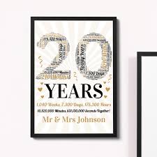 The traditional 20th anniversary gift is china. Personalised Word Art 20th Wedding Anniversary Gift For Husband
