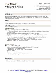 Event Planner Resume Samples Qwikresume