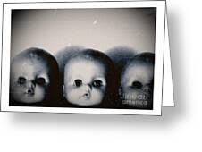 Spooky Doll Heads Metal Print