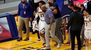 Even the jamal murray left the game after an injury to his left knee pic.twitter.com/ddeemg9a4c. 2aeknhm18rr7m