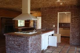 Kitchen Island Made Of Brick Kitchen Is Brick The Layout Is Very Chopped Up And Dated And Yes Brick Kitchen Brick Kitchen Island Kitchen Designs Layout