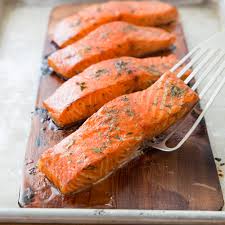 Before cooking salmon on a cedar plank, the wood should be soaked in hot water for at least 15 minutes. Cedar Planked Salmon Cook S Country