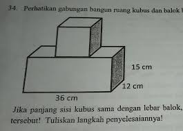 Cara mudah menghitung volume kubus dan balok. 34 Perhatikan Gabungan Bangun Ruang Kubus Dan Balok Berikut 15 Cm12 Cm36 Cmjika Panjang Sisi Kubus Brainly Co Id