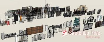 A simple gate transformed with violet paint. 1505 Gates Sketchup Model Free Download