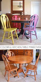 Colorful Kitchen Table Makeover Dream A Little Bigger Colorful Kitchen Tables Kitchen Table Makeover Table Makeover