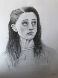 NANCY STRANGER THINGS A3 Fan Art signiert Original Bleistift Zeichnung auf  weiße Karte EUR 30,06